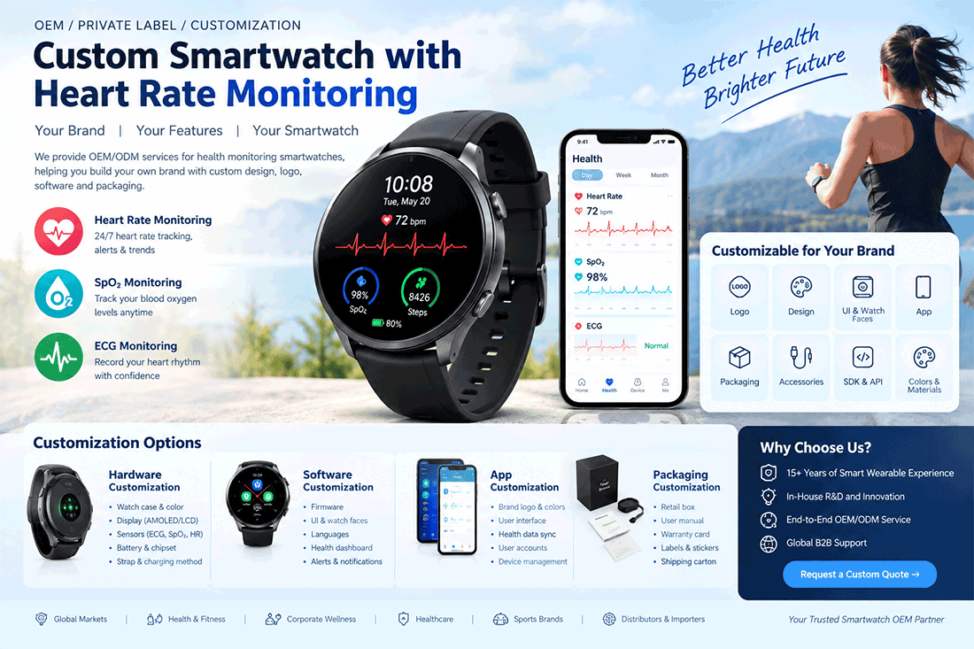 Custom Smartwatch with Heart Rate Monitoring